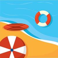 Poster save guard beach landscape summer vector illustration