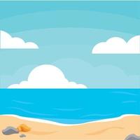 Poster sea beach landscape summer vector illustration