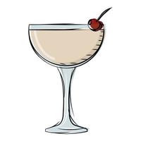 Isolated vodka white coctail drink vector illustration