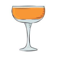 Ilustración de vector de bebida de cóctel de taza de naranja aislado