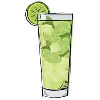 Isolated lemon green cocktail drink vector illustration