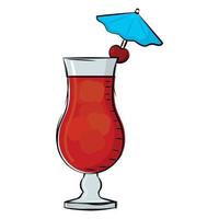 Isolated cherry red cocktail drink vector illustration