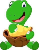 Cute cartoon turtle vector