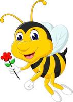 cute Bee cartoon flying vector