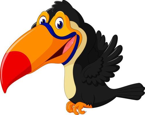 Cartoon happy bird toucan
