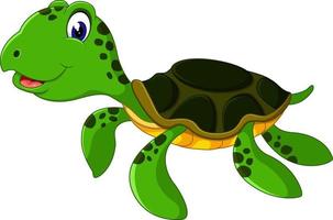 linda tortuga de dibujos animados vector