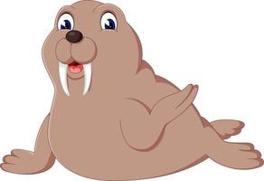 cute walrus cartoon vector