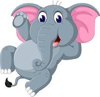 Cute elephant cartoon sitting vector