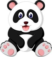 lindo panda de dibujos animados vector