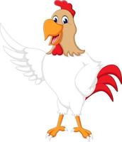 Cute rooster cartoon presenting vector