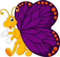 Cute butterfly cartoon vector