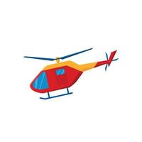 Helicopter. Rescue service. Vector cartoon illustration