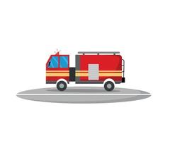 A fire truck in a cartoon style. Vector illustration.