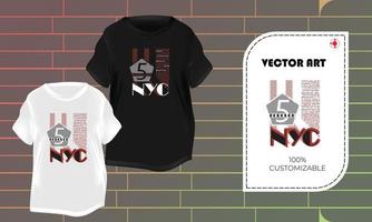 T shirt design USA NYC Brooklyn Apparel mockup graphic templates. vector