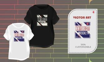 T shirt design USA NYC Brooklyn Apparel mockup graphic templates. vector