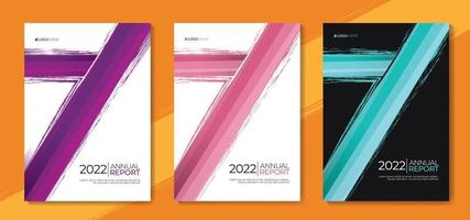 3 styles Modern Abstract business annual report handout template design. vector