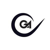 Initial Letter GA Logo Template Design vector