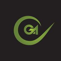 Initial Letter GA Logo Template Design vector