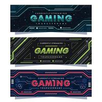 Streaming Gaming Banner Set vector