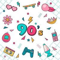 Classic 80s 90s elements Stickers vector illustration.