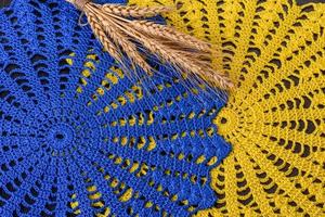 A few things tied from strings with your own hands in the colors of the flag of Ukraine