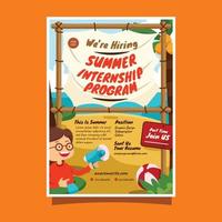 Beach Summer Internship Poster vector