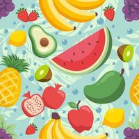 Tropical Fruits Pattern Seamless Background vector