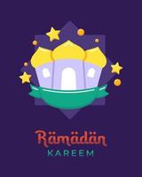 Plantilla de banner de saludo de Ramadán Kareem vector