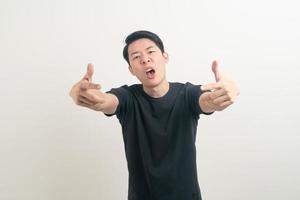 young Asian man with angry and mad face photo