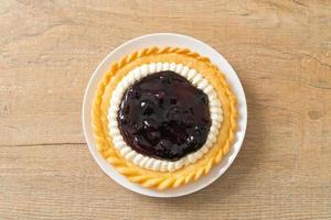 Blueberry Cheese Pie on white plate photo