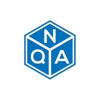 diseño de logotipo de letra nqa sobre fondo negro. concepto de logotipo de letra de iniciales creativas nqa. diseño de letras nqa. vector