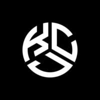 KCJ letter logo design on black background. KCJ creative initials letter logo concept. KCJ letter design. vector