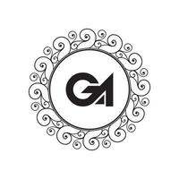 Initial Letter GA Logo Template Design vector