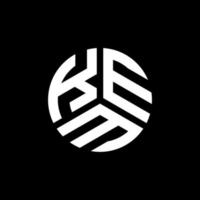 diseño del logotipo de la letra kem sobre fondo negro. concepto de logotipo de letra inicial creativa kem. diseño de letras kem. vector
