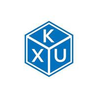 diseño del logotipo de la letra kxu sobre fondo negro. concepto de logotipo de letra de iniciales creativas kxu. diseño de letras kxu. vector