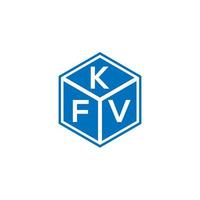 diseño del logotipo de la letra kfv sobre fondo negro. concepto de logotipo de letra de iniciales creativas kfv. diseño de letras kfv. vector
