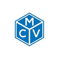 MCV letter logo design on black background. MCV creative initials letter logo concept. MCV letter design. vector