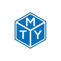 diseño de logotipo de letra mty sobre fondo negro. concepto de logotipo de letra de iniciales creativas mty. diseño de letra mty. vector