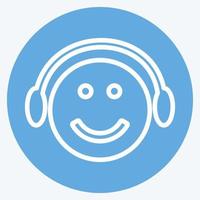 Icon Emoticon Music Player. suitable for Emoticon symbol vector