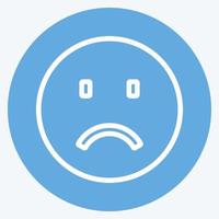 Icon Emoticon Sadness suitable for Emoticon symbol . vector