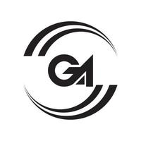 Initial Letter GA Logo Template Design vector