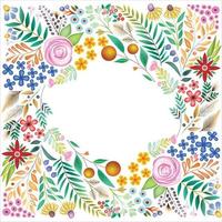 Frame of variety botanical  border background vector