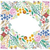 Frame of variety botanical  border background vector