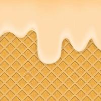 Wafer and flowing cream vector