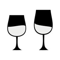 Two glasses icon  of wine . Vector illustration isolated on white background.