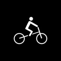 el hombre monta un icono de bicicleta sobre fondo blanco. vector
