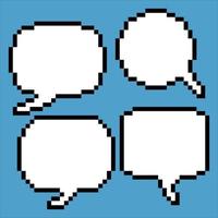 Speech bubble,  place for text boxes with pixel art. Vector illustration.