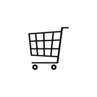 Shopping cart vector icon. Isolated on white background.