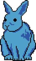 Rabbit with pixel art. Vector Illustration.