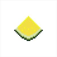 Pixel art with watermelon. Vector illustration on a white background.